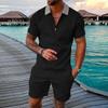 Completi corti da uomo Completi Tuta estiva da 2 pezzi Camicia a maniche corte e pantaloncini Set Completo sportivo casual