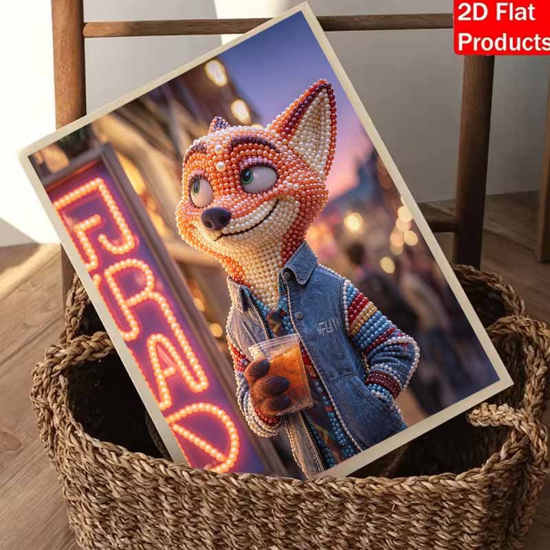 Disney Pearl Painting Zootopia Nicks Creative Pearl Art Painting 5D DIY Pearl Embroidery Mosaic Cross Stitch Kit Home Decor