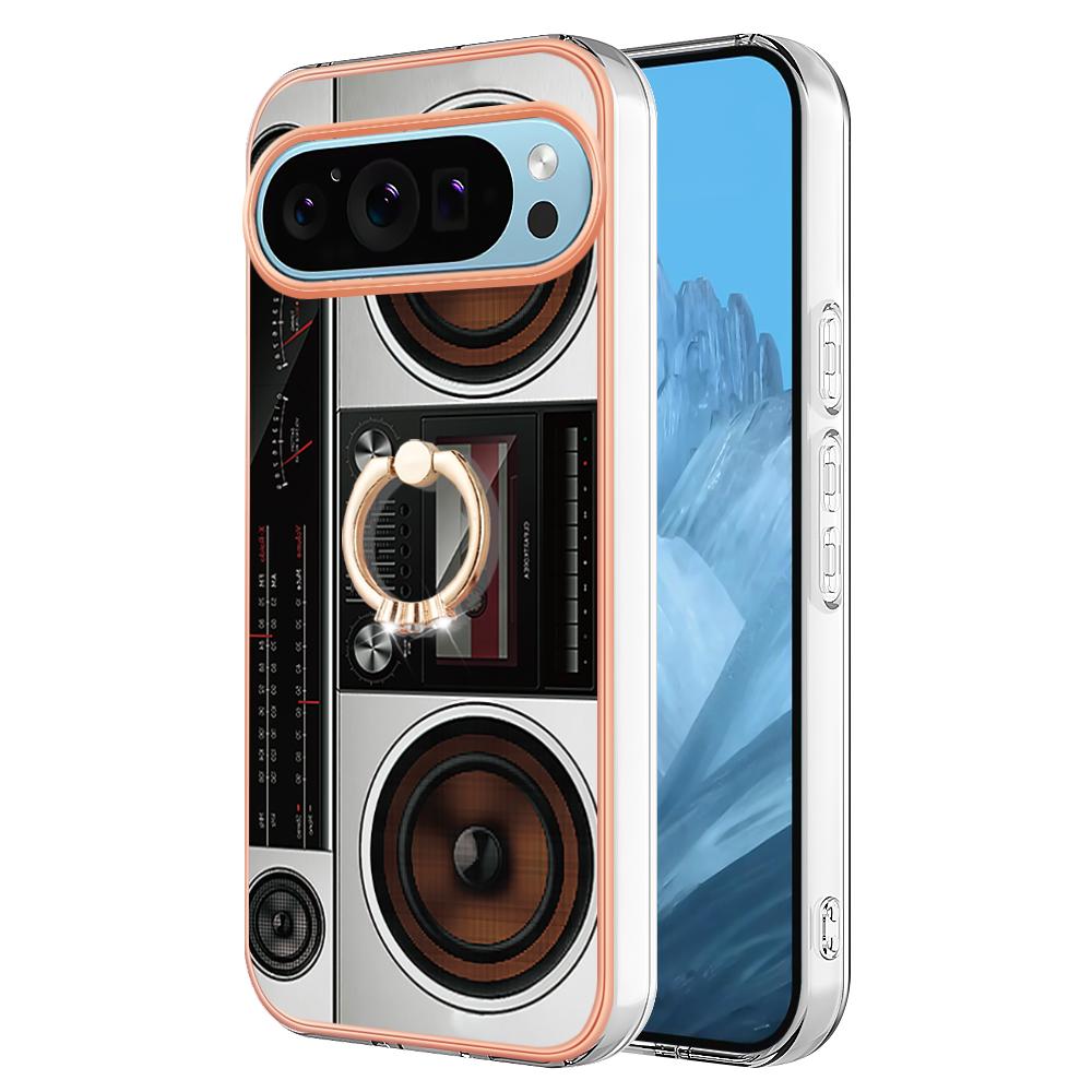 YB IMD Series-20 Style D for Google Pixel 9/Pixel 9 Pro Case Electroplating 2.0mm TPU Protective Shell with Kickstand