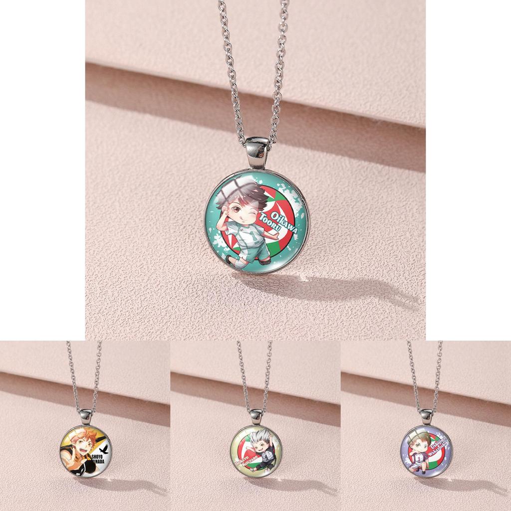 Stylish Hinata Shoyo Anime Inspired Gemstone Necklace For Volleyball Fans Unisex Jewelry