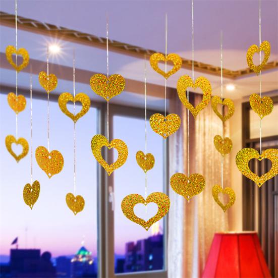 1 Set Nice-looking Balloon Glitter Pendant Easy Use Plastic Heart Shape DIY Balloon Sequin Ornament for Wedding