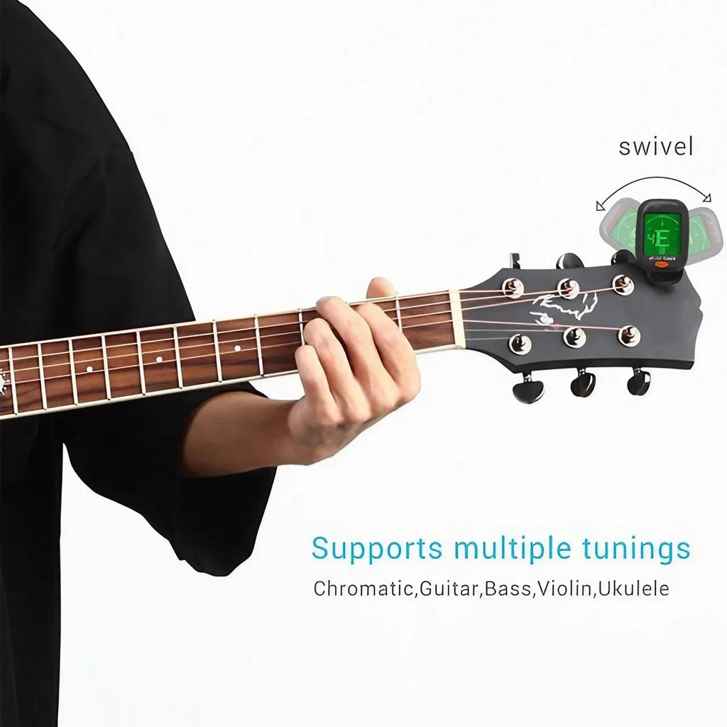 Digital Acoustic Guitar Tuner Clip Type Rotatable LCD Display Chromatic Bass Ukulele Guitar Tuner