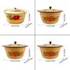 Enamel Bowl Old-Fashioned Nostalgic Retro Vintage Enamel Mixing Bowl with Lid Vegetable Salad Cake Container Chinese Soup Basin