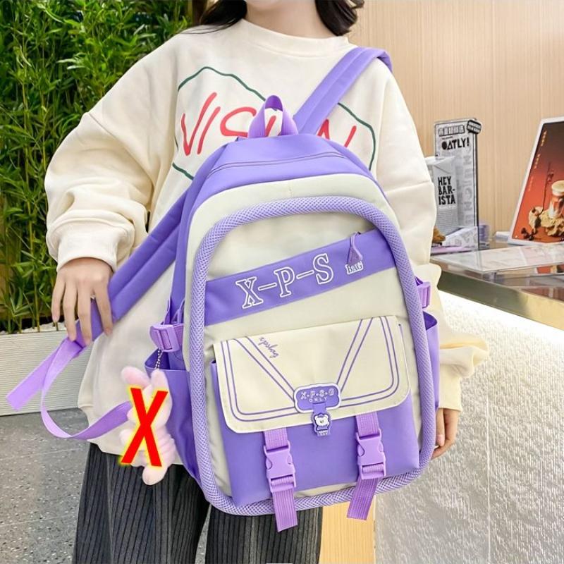 4Pcs Set Schoolbag Girls Women Backpackd Canvas Student Bags Student Kids Backpack Outdoor Backpack Pencil Case Crossbody Bag