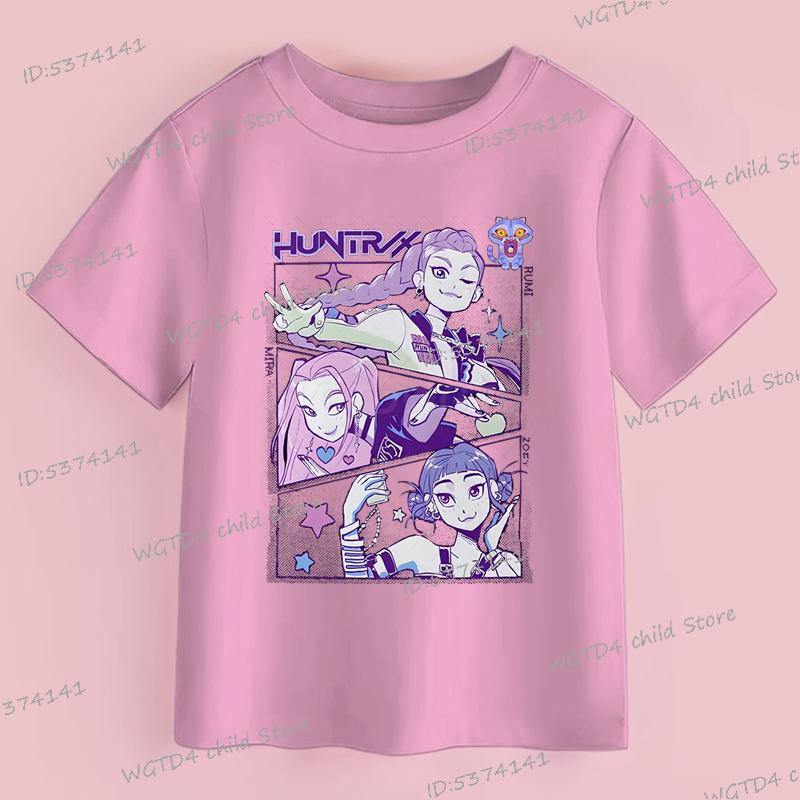 Fashion Casual Kids T-shirt KPop Demon Hunters Cool Girls Tee Top Funny Gift for Fans Cotton Tshirt 2025 Movie Print Kids Tees