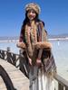 Winter Women Scarf Layers Poncho Elegant Retro Striped Print Wraps Shawl Casual Warm Hairy Scarve Capa Para Mujer Pashmina Cloak