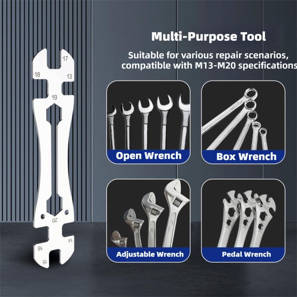 Multi-Functional Hub Cone Wrench Chrome Vanadium Steel Open-End Wrench  Home Repair