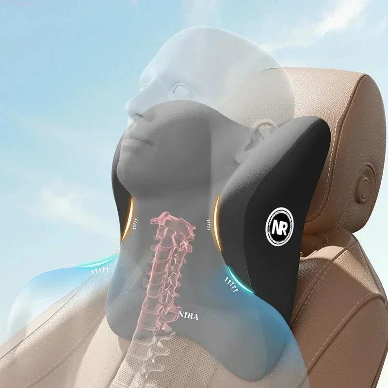 NEW Car Lumbar Back Support Headrest Neck Pillow Memory Foam Lumbar Pillow Soft Neck Pillows Cushion Car Seat Cushion
