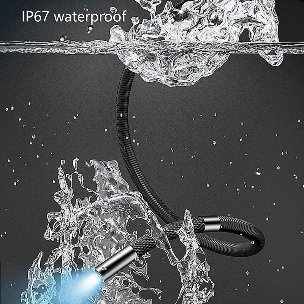 Flexible Snake Endoscope Camera Industrial Endoscope Inspection Camera 6mm Lens Borescope Camera with Adjustable Light