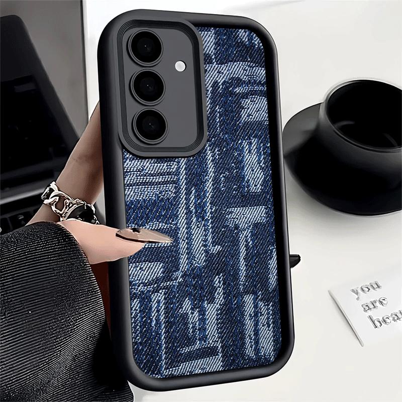 Handyhülle für Samsung Galaxy S26 S25 Ultra S24 FE Retro-Denim-Muster Schale S23 Plus S22 + S21 S20 5G Weiches Silikon Funda