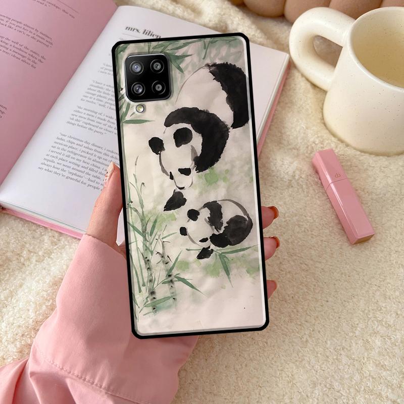 Chinese Bear Panda For Samsung Galaxy A55 A35 A15 A32 A12 A22 A52 A54 A34 A14 A56 A36 A26 A16 A13 A53 A06 Case