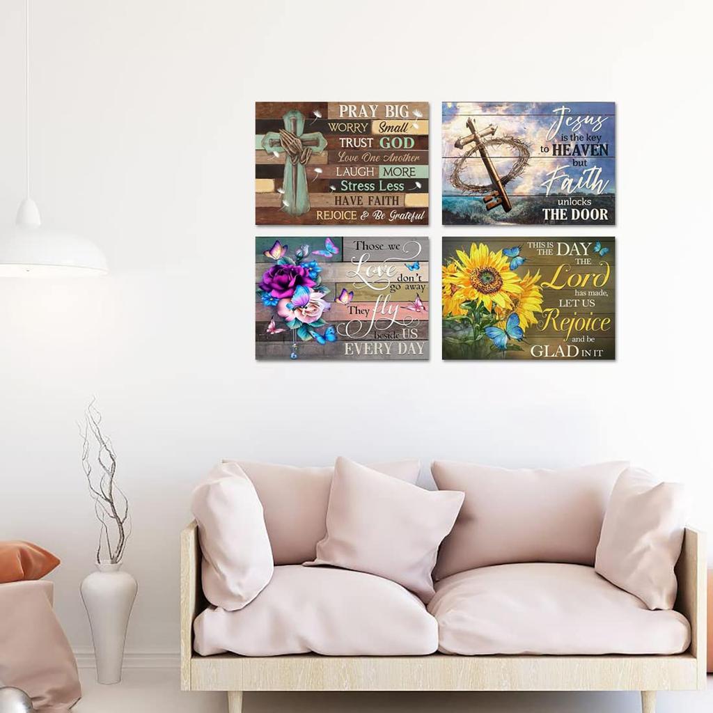 Fokenzary Adult Diamond Painting Kit, DIY Prayer 5D Diamond Art Set for Beginners, Kids Room, 4-Piece Wall Art