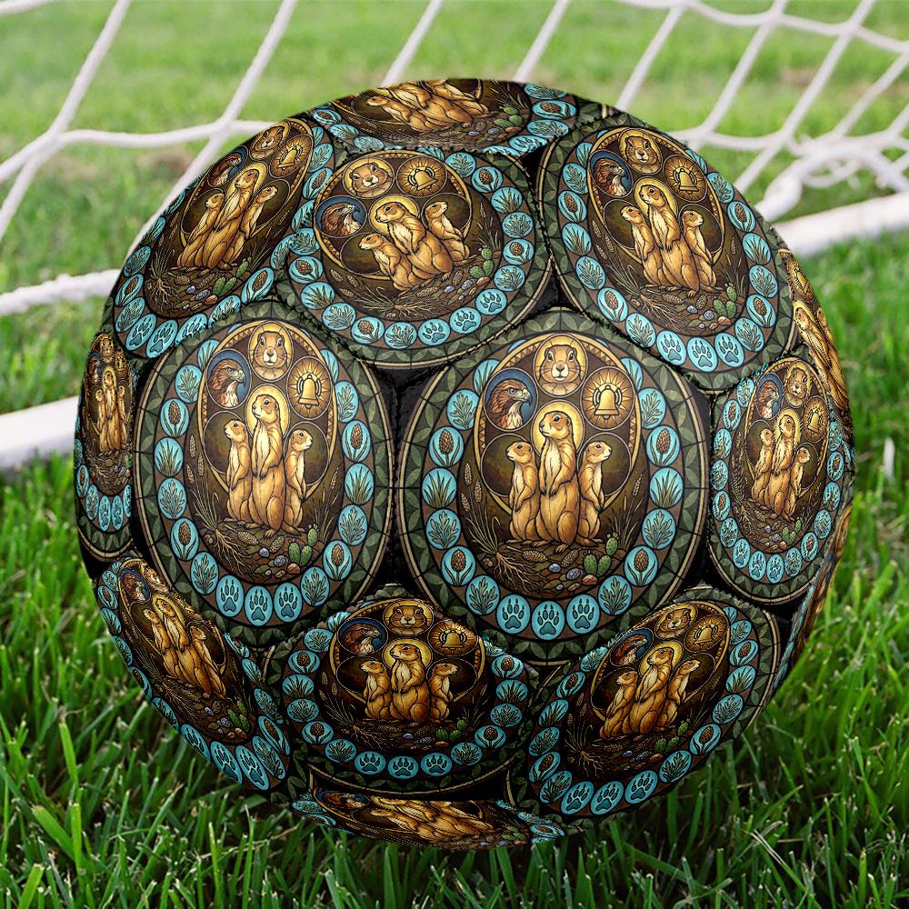 Prairie Dog Sanctuary Round Football Size 5 Adult Ball Suitable for Training Matches and Outdoor Team.