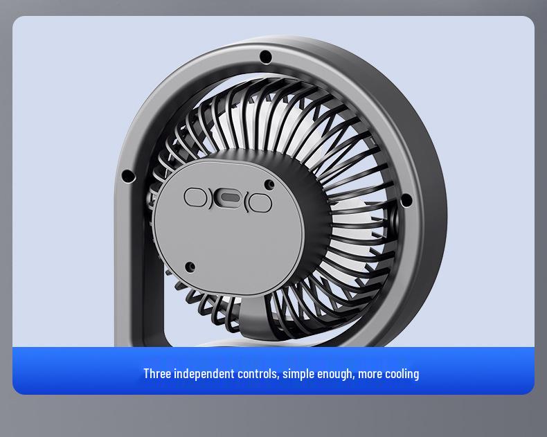 Rechargeable Tri-Head Multifunctional Outdoor & Desktop Fan