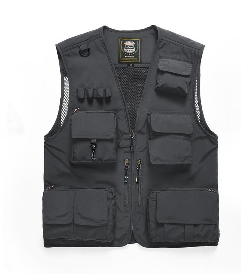 Men's Quick-Dry Mesh Multi-Pocket Plus Size Fishing Photography Vest