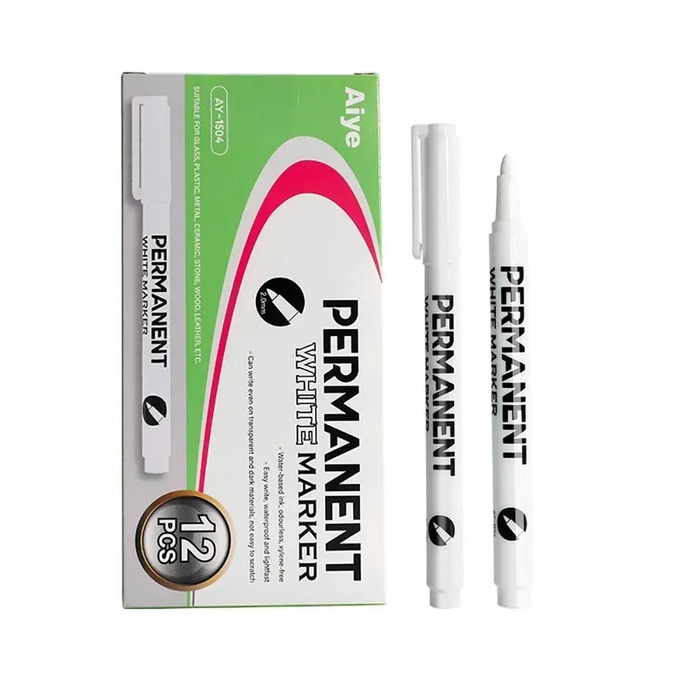 

Oily White Marker Pen (1/12Pcs) - Waterproof Permanent Graffiti Gel Pencil, Suitable for Tire Painting, Notebook & Tyre Tread, E