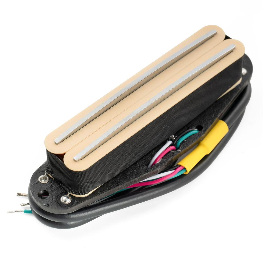 Musiclily Pro Alnico 5 Humbucker Super Distortion for Stratocaster Electric Cream Chrome Rails ST-DPHA Single-Size Pickup, 13.2K, Guitars, Body,
