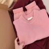 Soft and comfortable atmosphere pink gentle wool jumper thick sweater