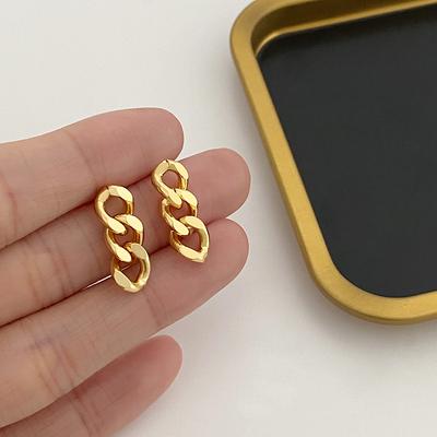 Pendientes de acero inoxidable de moda para mujer, pendientes colgantes de cadena cubana chapados en oro, estilo rock punk, venta al por mayor