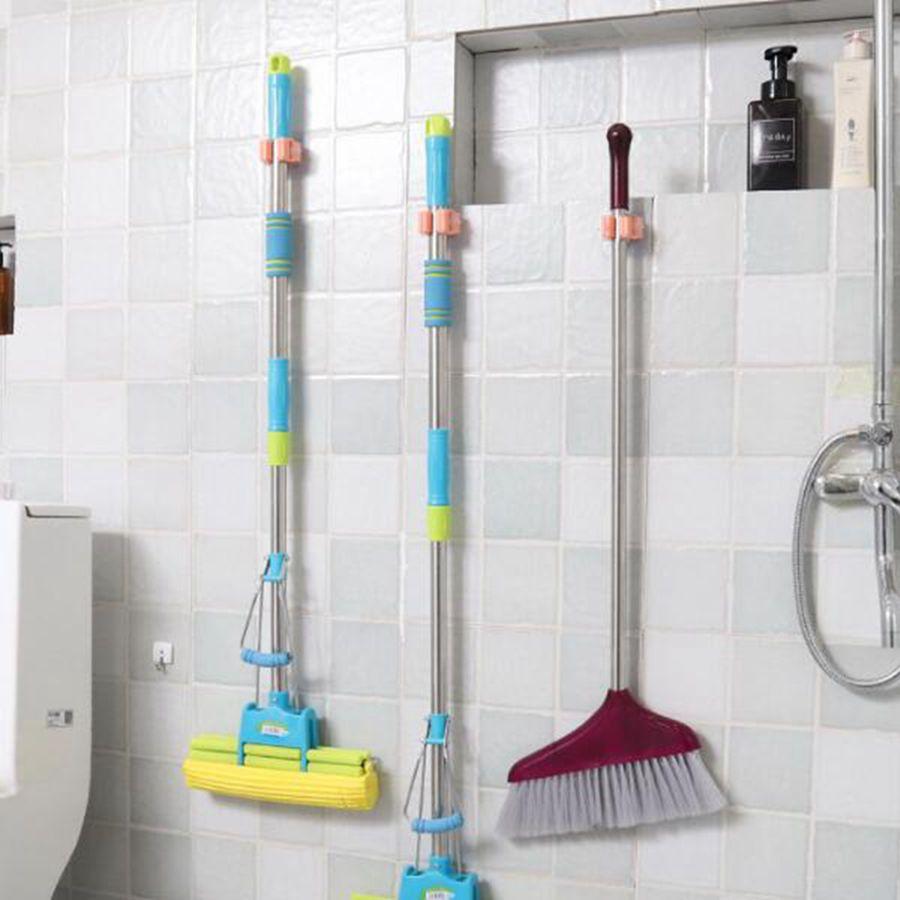 1/3Pcs Mop Clip Wall Mounted Storage Mop Organizer Holder Hanger Storage Rack Seamless Mop Clip Hook Household Mounted Hanging Racks
