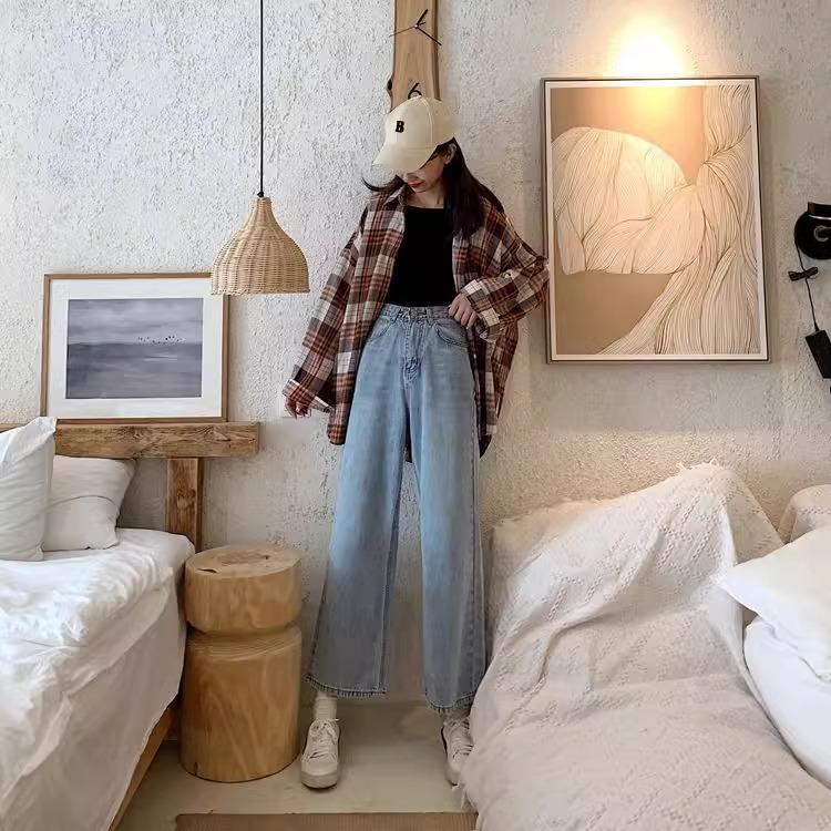 

Women s 2024 Versatile High Waist Slimming Blue Jeans - Trendy Straight to Micro Flare Wide Leg 4XL