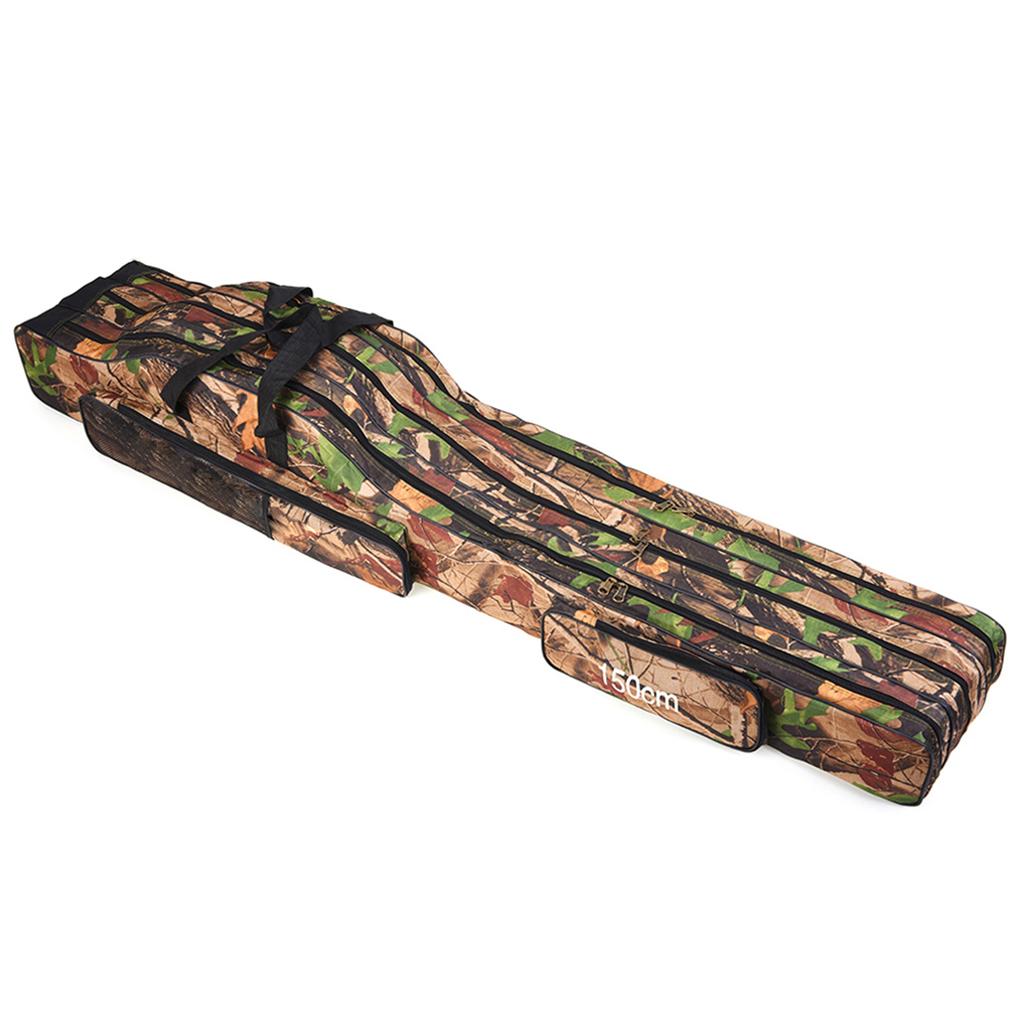 Doorslay 3 Layers Fishing Bag Portable Folding Fishing Rod Reel Bag Fishing Tackle Carry Bag Case Travel Storage Bag