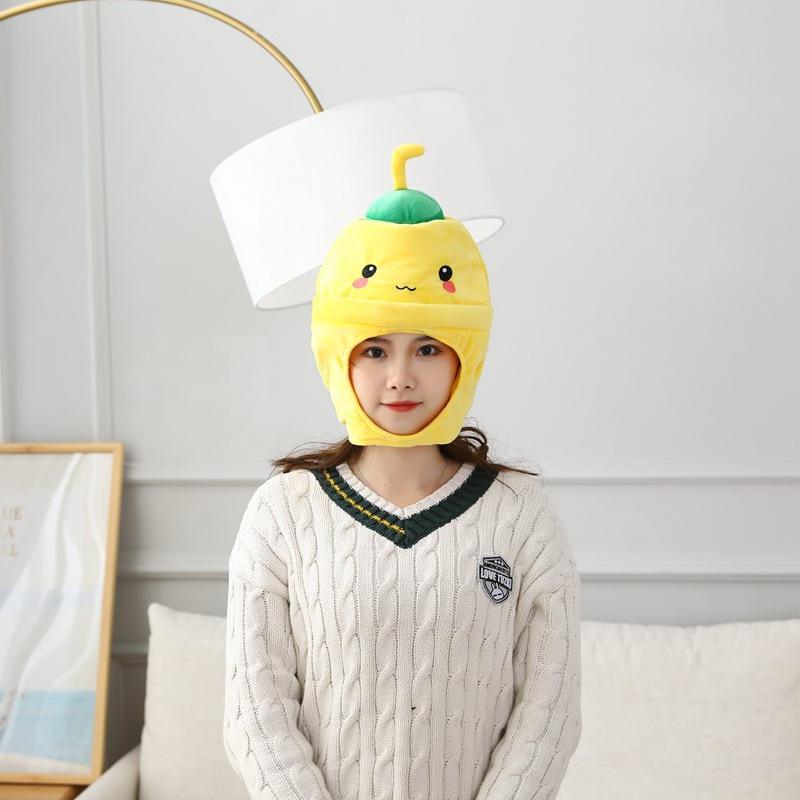 

Милая шапка-головной убор в виде бутылки для напитков, плюшевый головной убор, реквизит для фотосессии, мультяшный головной убор 33*37CM0.15kg