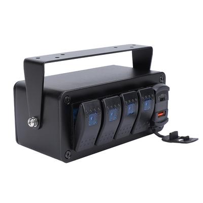 4 Gang Rocker Switch Box, 24V PD Type C and QC 3.0 USB