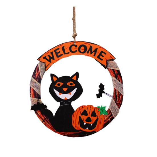 

Подвеска на Хэллоуин, дверь, окно, тыква, летучая мышь, подвесной кулон, декор для вечеринки в честь Хэллоуина, подвесной знак приветствия, деревянные декоративные принадлежности для Хэллоуина жёлтый