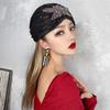 Fashionable Diamond Studded Flower Decorated Hat with Western Style Women's Handbag Headscarf Hair Cover Headband Fashion Hat