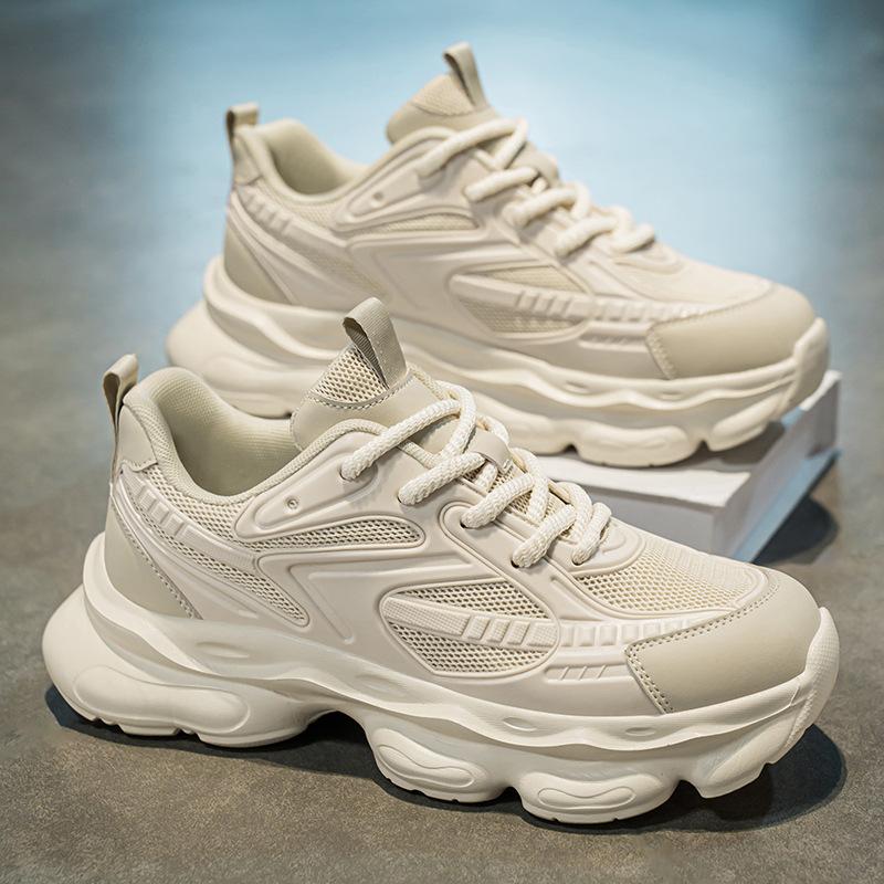 Men's shoes 2025 new student dad trendy shoes spring breathable and heightened casual thick-soled cold sticky sports shoes