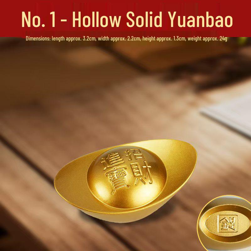 Solid Brass Sand Gold Yuanbao Ornament for Home or Shop Decor