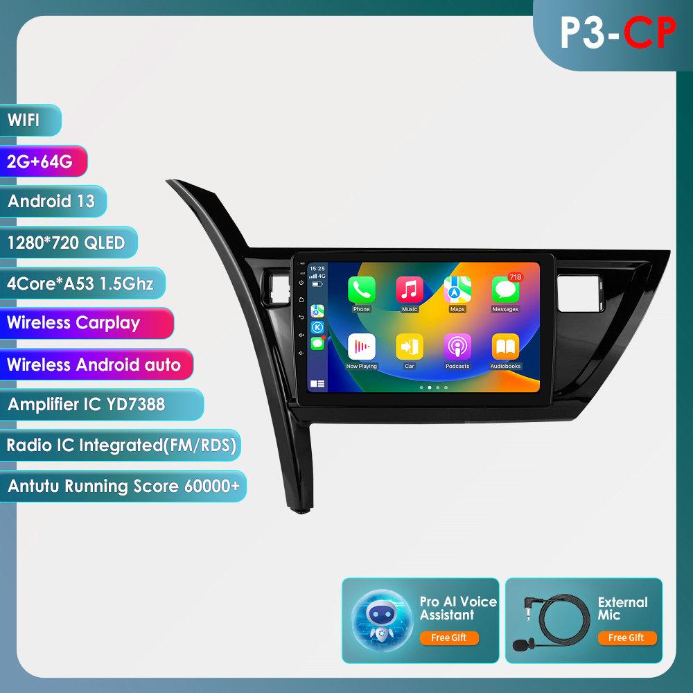OSSURET Carplay 4G 10,1palcový autorádio s inteligentním systémem Android pro Toyota Corolla Auris 2013 - 2016 GPS stereo inteligentní obrazovka Bluetooth RDS