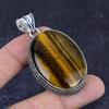 Tiger Eye Gemstone 925 Sterling Silver Jewelry Pendant 2.36"