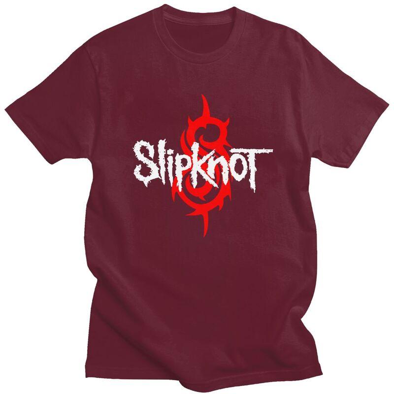 Custom Trendy Slipknots T Shirt Men Short Sleeves Pure Cotton Tshirt Heavy Metal Rock Music Gift Tee Tops Fashion Tshirts