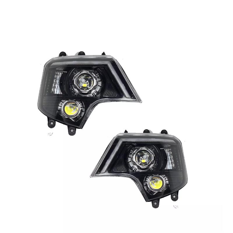 Dual Lens Full LED Headlamp for Sinotruk T7 TX T5G A7 (Super Bright Front Spotlight, Black)