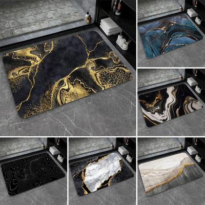 Marbling Area Rug Soft Non-Slip Absorbent Floor Mat Abstract Modern Entrance Rug Doormat for Bathroom