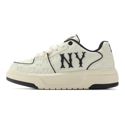 New York Yankees Synthetic Leather Cushioning Lightweight Breathable Low Top Skateboard Shoes Unisex Beige 3ASXE035N-50CRL