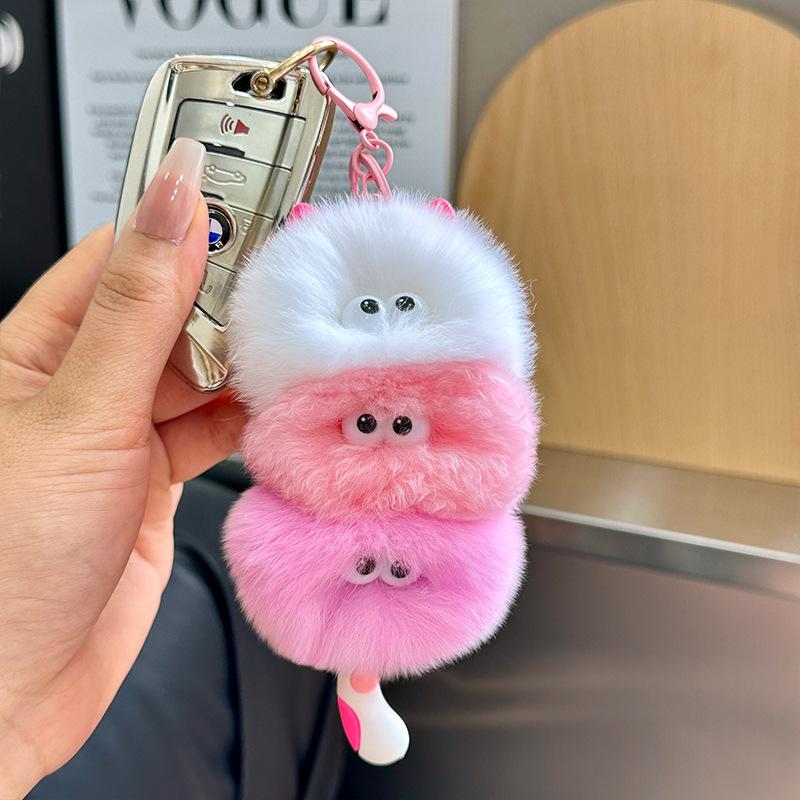 Rex Rabbit Fur Cat Backpack Pendant Keychain Ornament