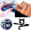 Adjustable Crochet Tension Cute Cat Ring, Beginner Knitting Crochet Hook Ring, Yarn Guide Finger Holders Thimbles Winder Tools