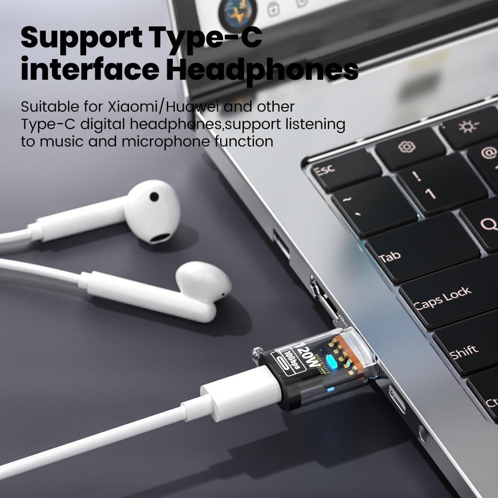 120W Type C to USB A OTG adapter, USB3.2 to Type C female adapter, suitable for iPhone 15, 16, Macbook, iPad, supports fast char