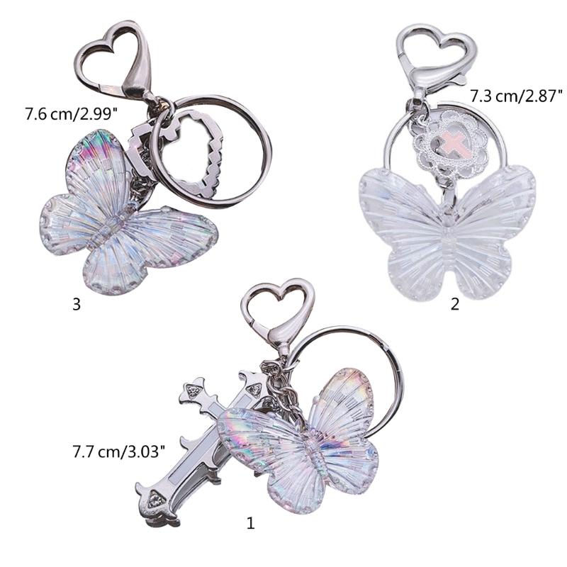 Sweet Butterfly Keychains Party Gifts Stainless Steel Material Cute Keychains Handbag Pendent Keyrings for Women Girls