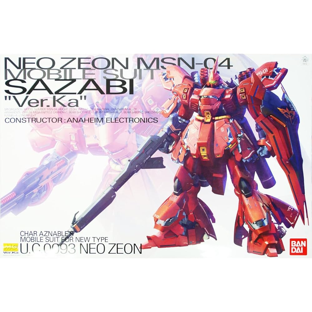 MG Gundam Char's Counterattack MSN-04 Sazabi Ver.Ka 1/100 Scale Color-Coded Plastic Model Kit