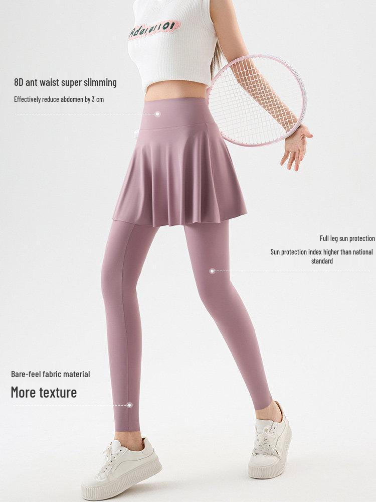 Two-Piece Look Leggings: Hip-Covering, Slimming Yoga Pants for Spring/Autumn 2026