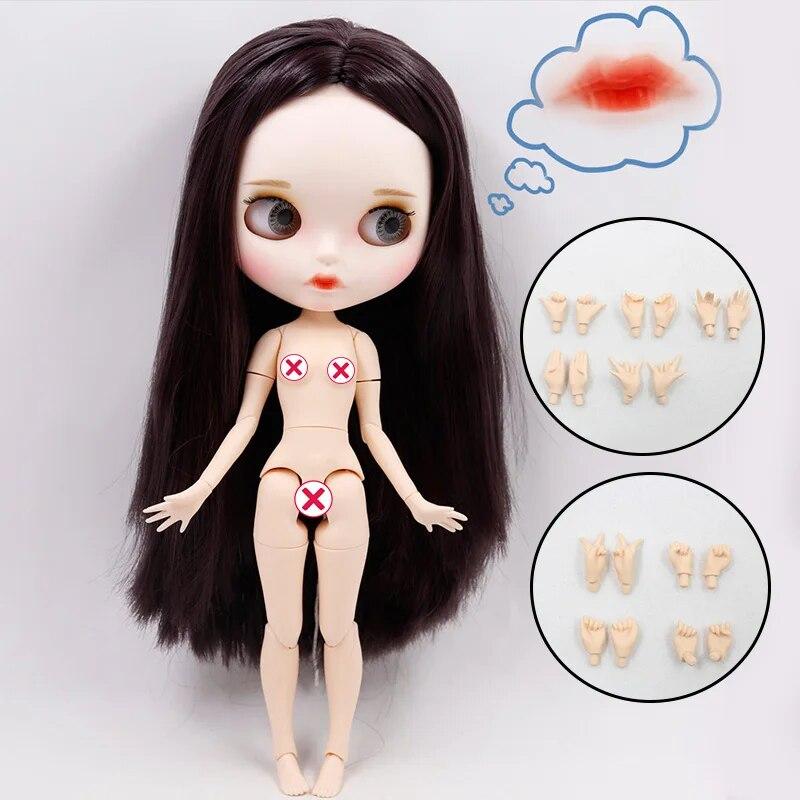 

Кукла ICY DBS Blyth Нет. 4 изогнутые губы, матовое лицо на заказ с бровями, тело 1/6 bjd, аниме doll with hands AB