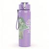 1PC Retro female singer faint silhouette print 750ml colorful plastic sports water bottle leakproof pop up lid with straw for outdoor work home use