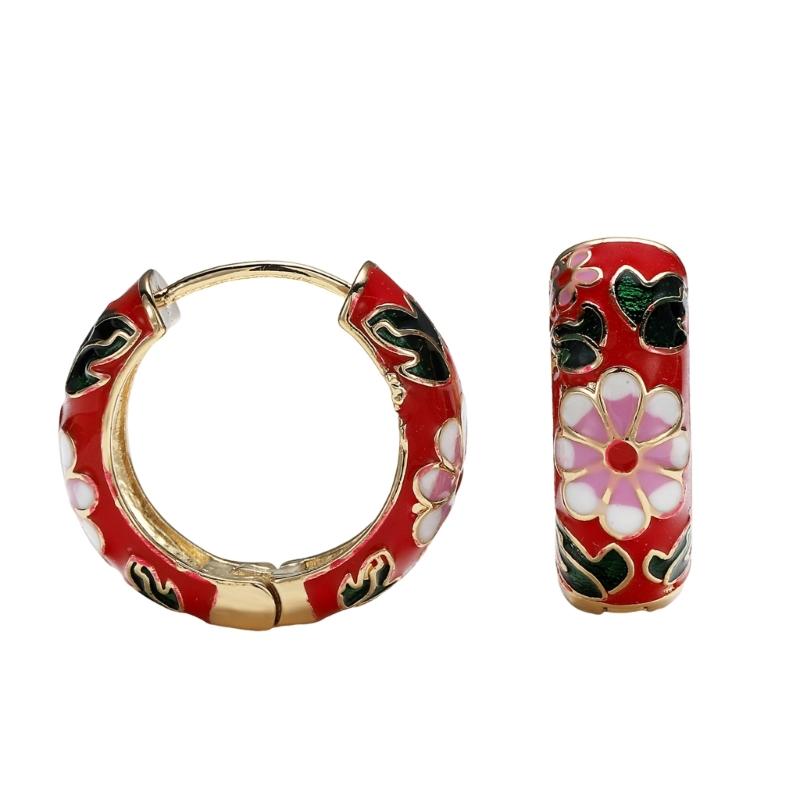 Colorful Circle Drop Earrings Cartilage Huggie Hoop Earrings Geometric Shaped Ear Rings Stylish Accessories for Women