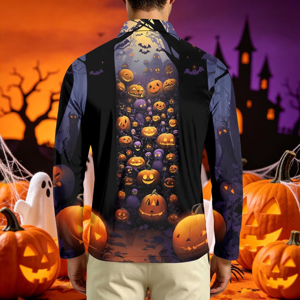 Men's Long Sleeve Printed T-Shirt Casual Neck Top for Everyday Wear