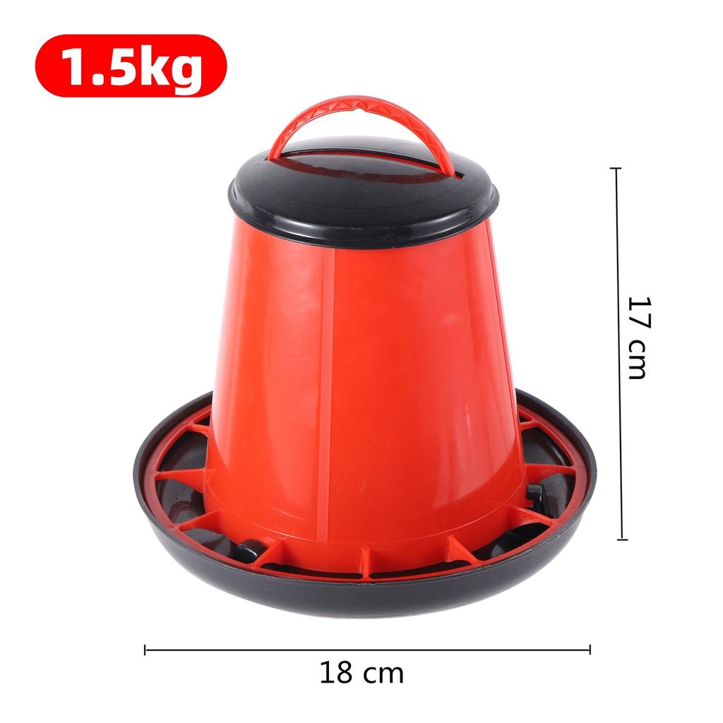Thickened Chicken Feed Bucket 12 Troughs Automatic Poultry Duck Goose Pigeon Quail Feeder Farm Breeding Tools 1.5kg/3kg/6kg 1Pc