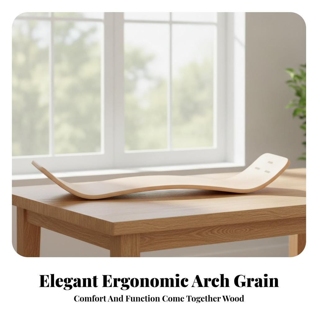 Wooden Balance Board Natural Curved Robust for Pilates Training